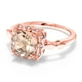 thumbnail image 2 of Gem Stone King 1.98 Ct Peach Morganite White Created Sapphire 18K Rose Gold Plated Silver Ring, 2 of 6