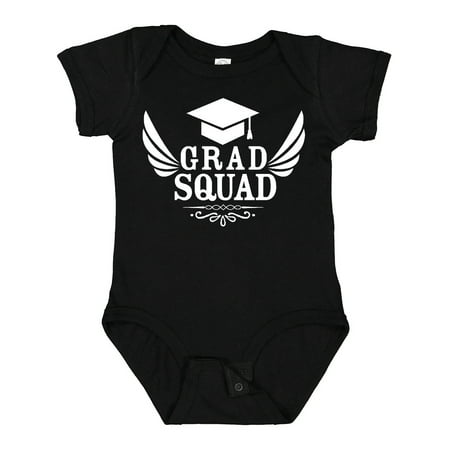 

Inktastic Grad Squad with Graduation Cap and Wings Gift Baby Boy or Baby Girl Bodysuit