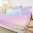 thumbnail image 3 of jejeloiu Horoscope Theme Twin Sheet Sets,Constellation Print Twin Fitted Sheet,Blue Pink Purple Ombre Flat Sheet For Kids,Luxury Bedroom Decor,3 Pieces, 3 of 7