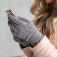 thumbnail image 3 of C.C Quad Collection Women's and Men's Warm Chenille Touch Screen Gloves, Earth Brown, 3 of 7