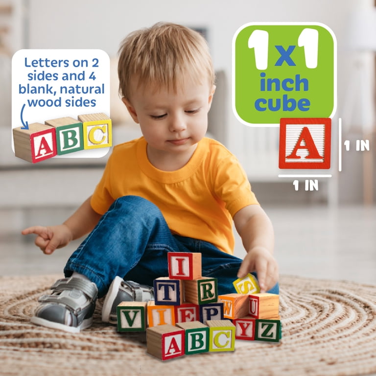 Skoolzy, ABC Set with Storage Bag, 31 Pieces, Wooden Alphabet