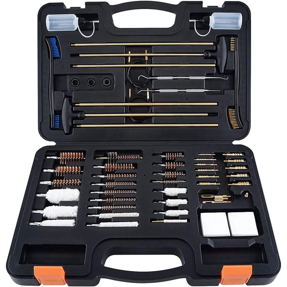 Cleaning Kit Universal Gun Cleaning Kit Shotgun Pistol Rifle Cleaning Kit with Lightweight Organized Carrying Case Gun Cleaning Supplies Gun Cleaner Bottle Brass Jags and Tips
