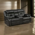 thumbnail image 6 of Millie 76 Inch Power Dual Recliner Loveseat, Cupholders, Gray Faux Leather, 6 of 6
