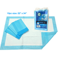 thumbnail image 6 of LEO (Chux) Disposable Underpads 22" x 34", Economy Waterproof Absorbent Bed Pads for Adults, Children and Pets, Large Size, Blue, Count (10/Pack), 6 of 8