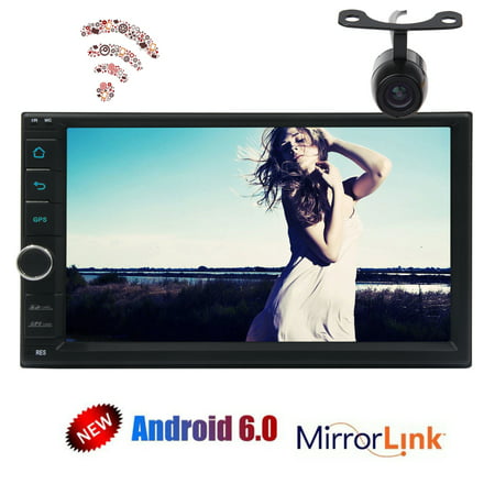 Rear Camera Included !Universal Android 6.0 System  Double 2 Din GPS Car Stereo In Dash Head Unit Navigator Support WIFI OBD 3G/4G Phone Mirroring Blutooth  FM/AM RDS Radio (Best Android System Tools)