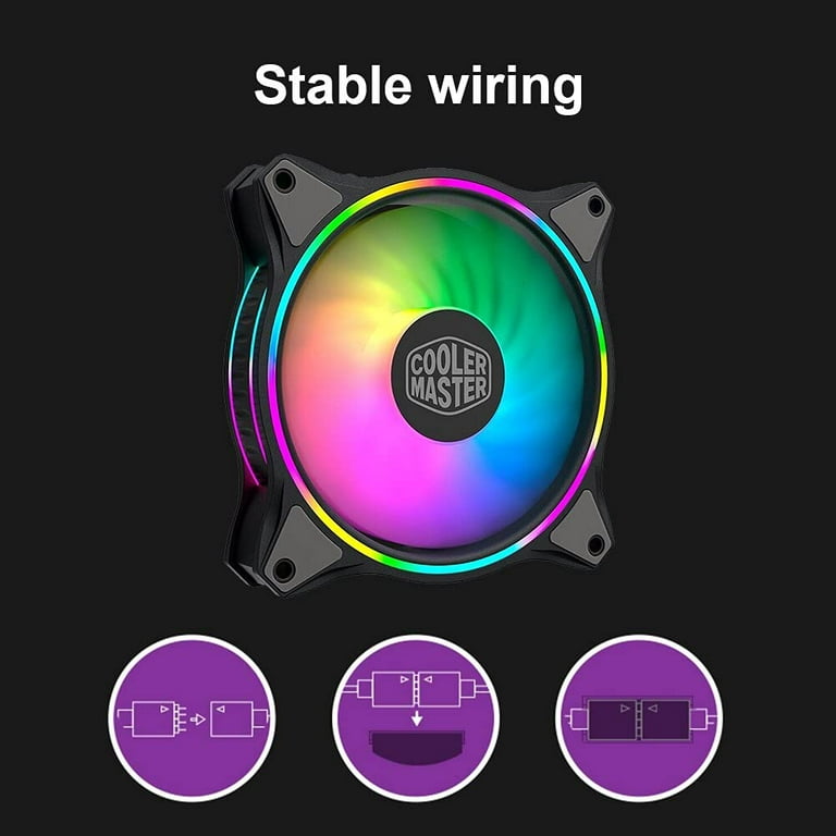 Cooler Master MasterFan MF120 HALO Addressable RGB 120mm Fan with Duo-Ring  ARGB LED Lighting 