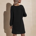 thumbnail image 2 of Mini Vestido Con Escote En V Profundo, Transpirable, Cómodo, Suave, Suelto, Con Cuello De Botón, Vestido A Media Pierna Para La Vida Diaria, 2 of 6