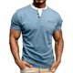 thumbnail image 2 of Tops para hombre, blusas y camisas de manga corta y cuello redondo para hombre. Jersey informal de dos piezas con bolsillo y cuello redondo de doble capa y manga corta de color liso a la moda para hom, 2 of 8