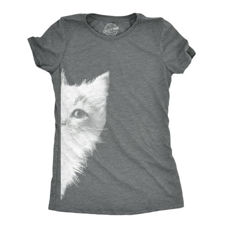 - Womens Peek a Boo Kitty Funny Cat Face Crazy Cat Lover Adorable Kitten T shirt