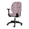 thumbnail image 4 of FKELYI Pink Love Leopard Print Office Chair Slipcover for Backrest & Cushion Seat 2 Pcs Stretchable Swivel Computer Chair Cover Dustproof Armchair Protector for Home Office, 4 of 7