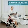 thumbnail image 3 of Elenker Mobility Rollator Walker with 10" Wheels, Adjustable Seat and Arms, Red, 3 of 6