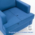 thumbnail image 4 of Weture Mid-Century Modern Armchair, Linen Upholstered Blue (Set of 1), 4 of 8