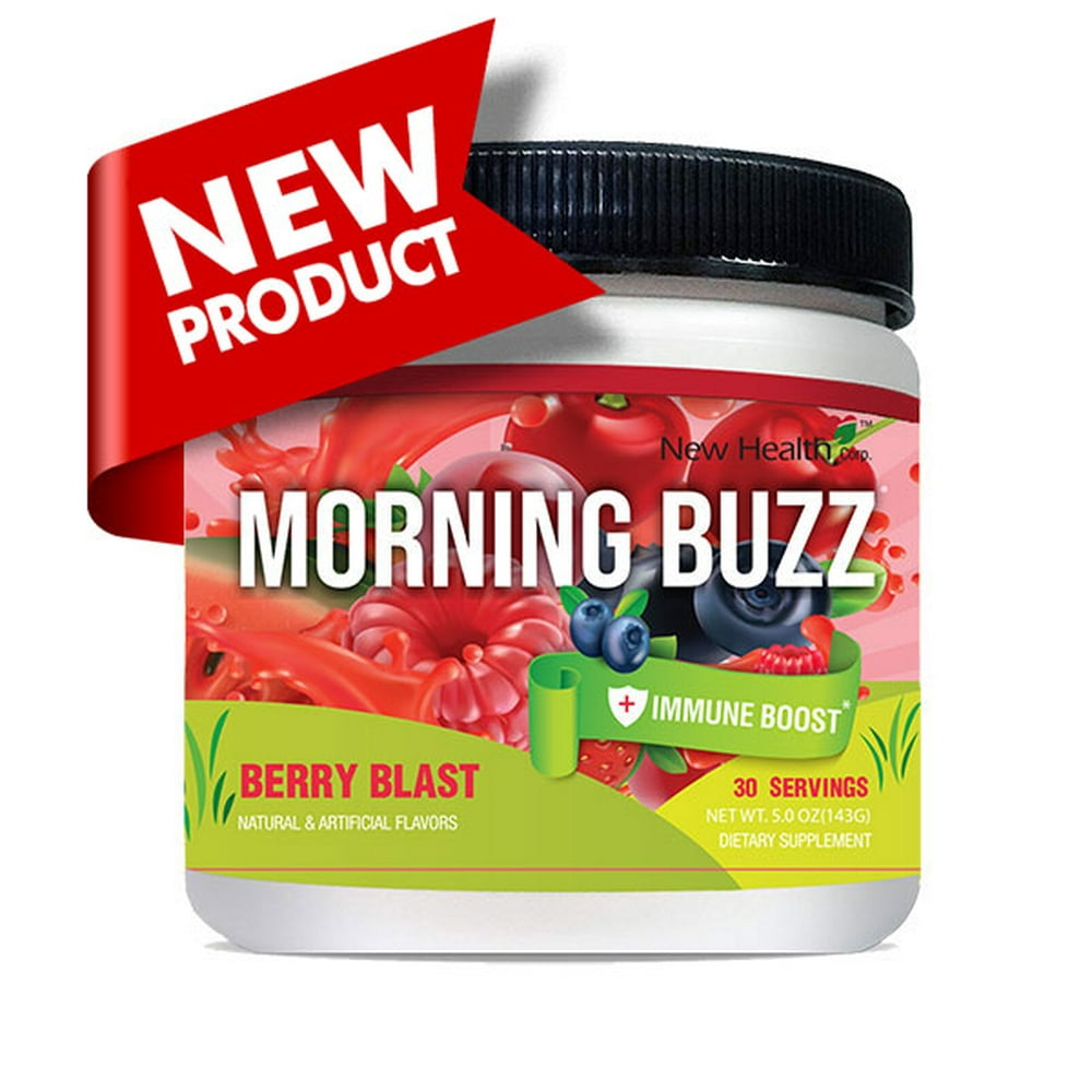 New Health Morning Buzz Immune Boost Bery Blast Energy Drink Pre