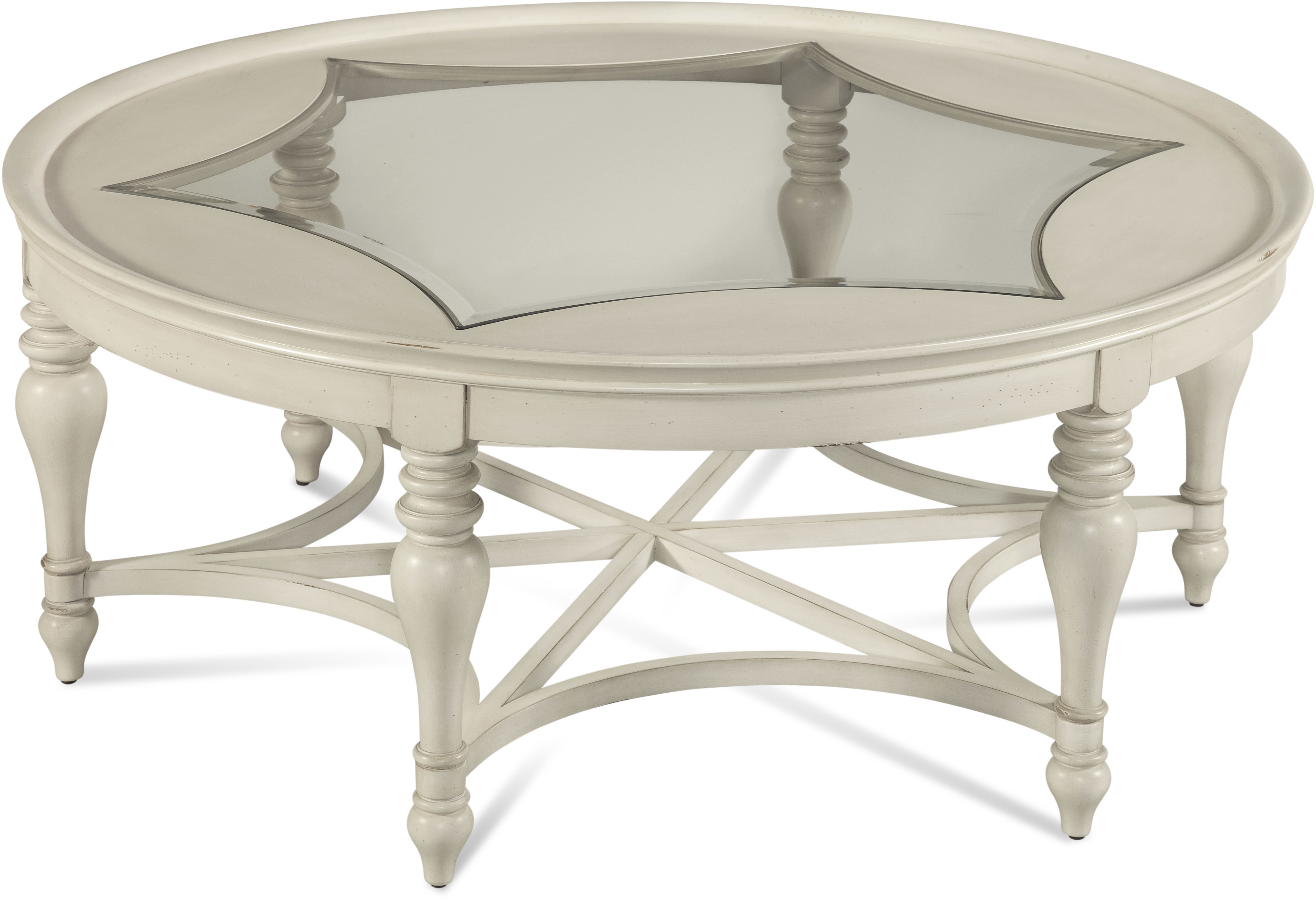 Bassett Mirror Sanibel Round Cocktail Table in White Finish 2862120EC