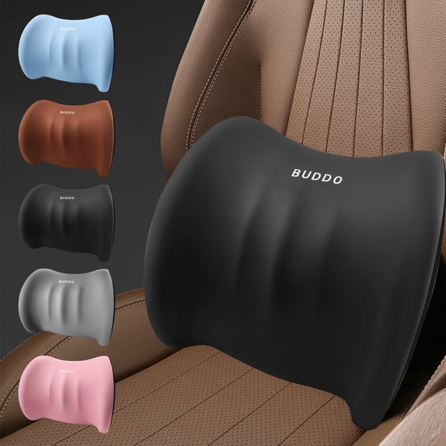 Car Lumbar Support Pillow - Memory Foam Cushion for Driving & Office Chair to Relieve Back Pain