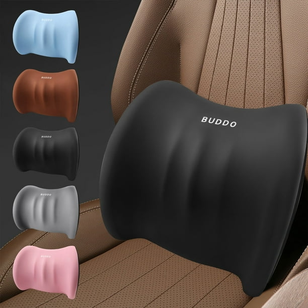 Cojín lumbar para coche Almohada de soporte de espuma viscoelástica | Respaldo ergonómico para coche, oficina y hogar | Alivia la fatiga al volante, corrige la postura | Funda extraíble transpirable