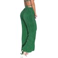 thumbnail image 4 of VISgogo Pantalones casuales de primavera y verano para mujer Pantalones de pierna ancha fruncidos con banda elástica de color sólido VISgogo moda, 4 of 6