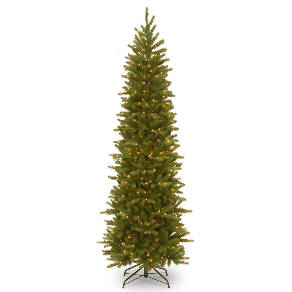 9 ft. Grand Fir Pencil Slim Tree with Clear Lights