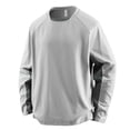 thumbnail image 1 of Chandail Léger pour Hommes à Manches Raglan Hauts à Manches Longues Col Rond Chandails Mode Couleur Chandail à Enfiler Horloge Respirant Confortable Chandails, 1 of 3