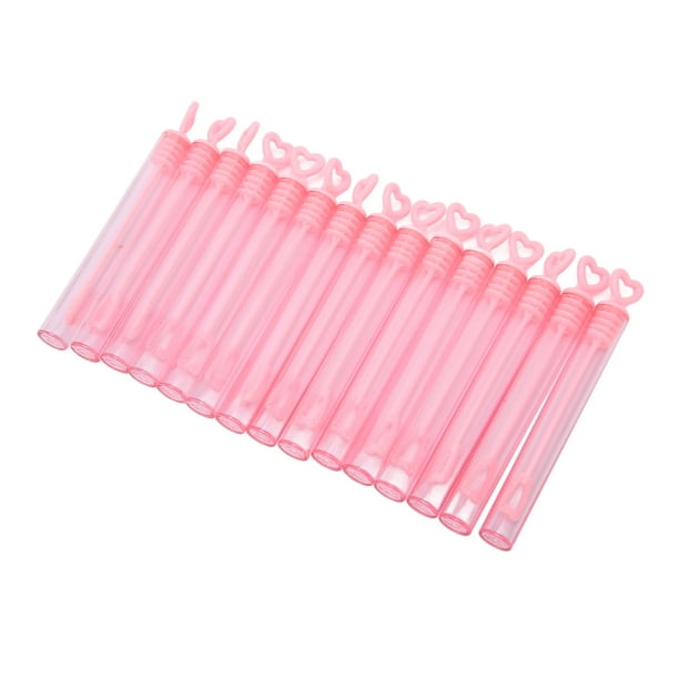 Varita De Burbujas, Plástico De 4,1 Pulgadas De Largo, 50 Piezas De Varitas De Burbujas Pequeñas, Fácil De Usar, Transparente, Lindo, En Forma De Corazón, Rosa Para