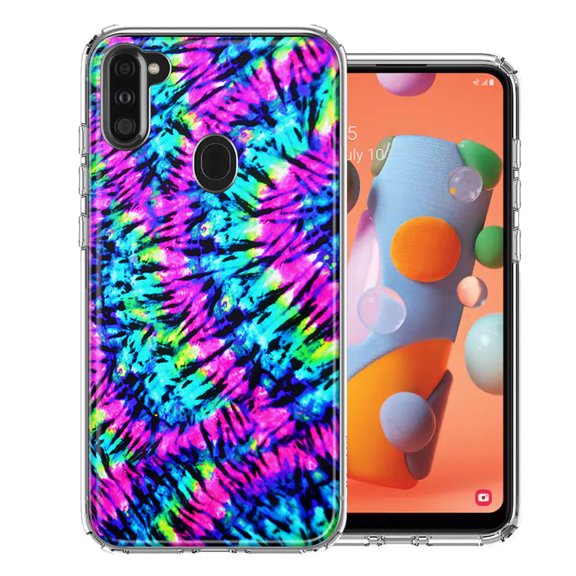 MUNDAZE For Samsung A11 Hippie Tie Dye Design Double Layer Phone Case Cover