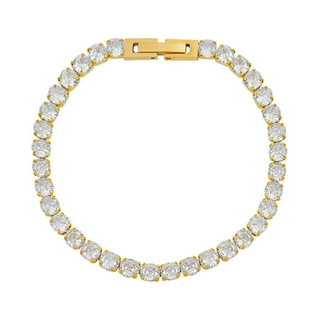 Elegant Tennis Bracelet Cubic Zirconia Stones Gold Plated 18 K