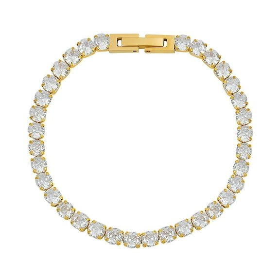Elegant Tennis Bracelet Cubic Zirconia Stones Gold Plated 18 K