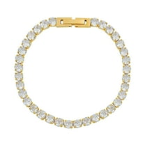 Elegant Tennis Bracelet Cubic Zirconia Stones Gold Plated 18 K