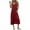 Wine, variant on Horkkom Sleeveless Dress for Women V Neck Solid Color Midi Dresses with Pocket Casual Slip Dress Blue L