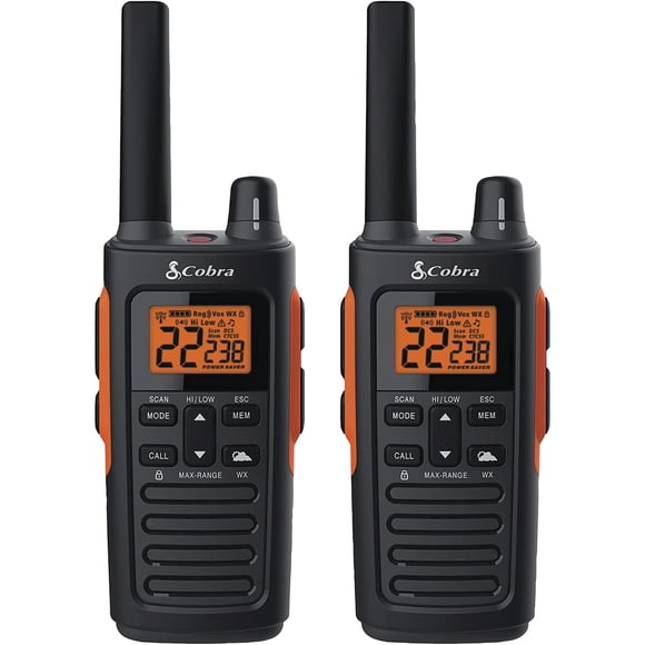 Walkie Talkies Cobra RX680, resistentes al agua, alcance de 38 millas (paquete de 2)
