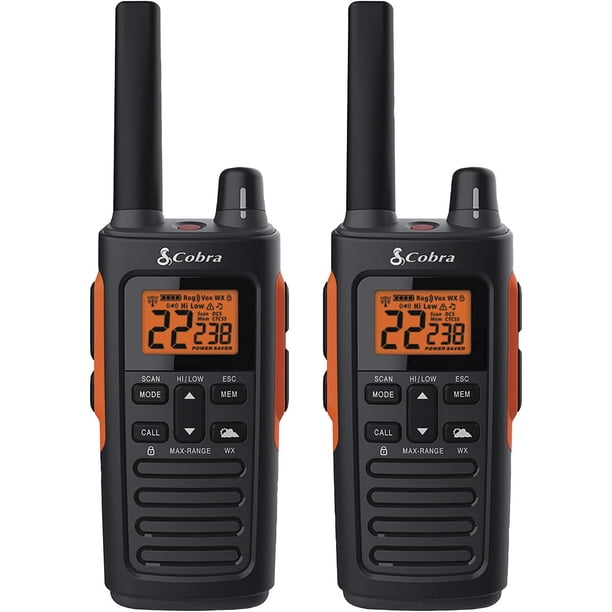 Walkie Talkies Cobra RX680, resistentes al agua, alcance de 38 millas (paquete de 2)