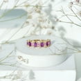 thumbnail image 4 of Rosec Jewels Certified Lab Grown Pink Sapphire and Amethyst Half Eternity Ring with Diamond - Ready to Gift for Anniversary, 14K Yellow Gold, US 13.00, 4 of 8