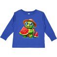thumbnail image 3 of Inktastic Summer Turtle with Watermelon Boys or Girls Long Sleeve Toddler T-Shirt, 3 of 5