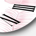 thumbnail image 3 of Designart Tropical Pink Watercolour Leaves 1 in Wall Clock, 3 of 5