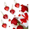 thumbnail image 3 of 24 PCS Valentine's Day Heart Ornaments Heart Shaped Christmas Tree Baubles Heart Hanging Ornaments for Valentine’s Day Wedding Party Tree Ornaments (Red, 24), 3 of 5