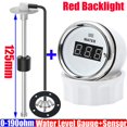 thumbnail image 1 of Digital 52mm Water Level Gauge+water Level Sensor 100-600mm Red Light Water Tank Meter Indicator 0-190 Ohm For Car Yacht 12v 24v, 1 of 1