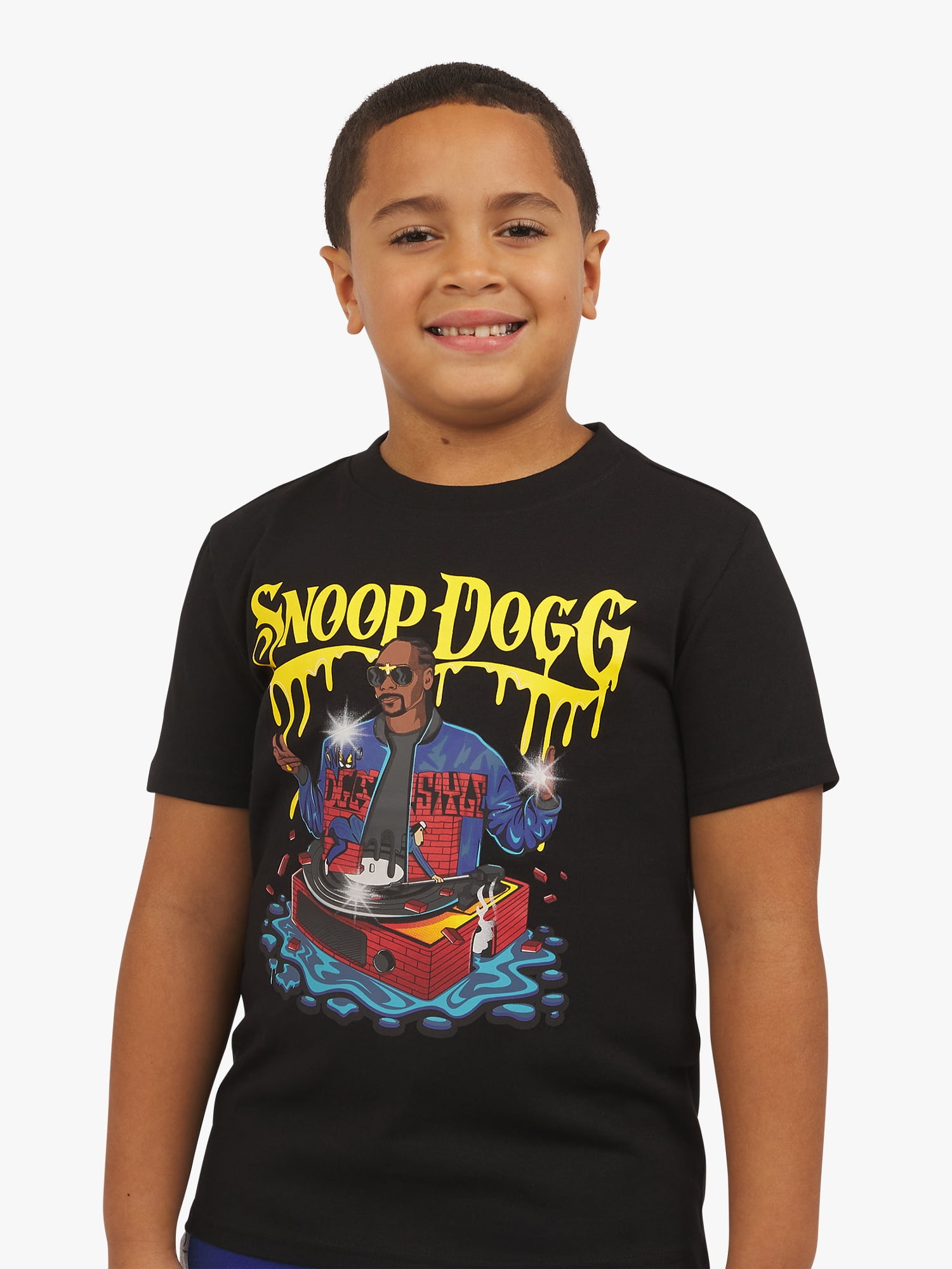 Dogg Supply Boys Short Sleeve Turntable Drip Graphic T-Shirt, Sizes XS-XXL