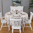 thumbnail image 2 of Multicolor Christmas Gnome Pattern Round Tablecloth 60"x60",Wrinkle Wipeable Table Cloth for Kitchen Dining Room Picnic Patio Party, 2 of 6