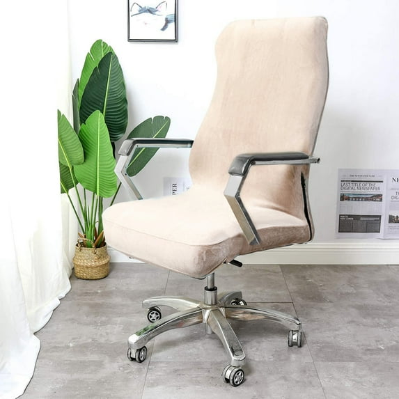 Velvet Elastic Office Rotating Chair Seat Cover Computer Chair Cover Easy Washable Stretchable Chair Protector Rotating Lift Chair Seat Covers