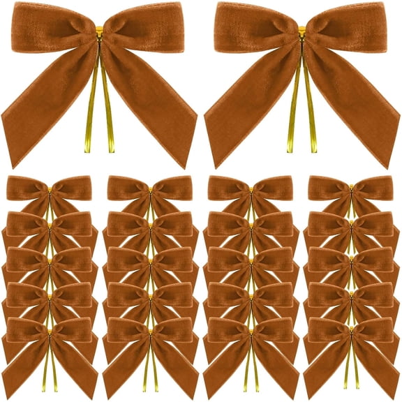 24 Pack Pink Velvet Twist Tie Bows for Christmas Tree, Pre-Tied Small Christmas Bows for Wreath, Tree, Gift Wrapping, Treat Bags, DIY Craft, Party Favors, Home Decoration
