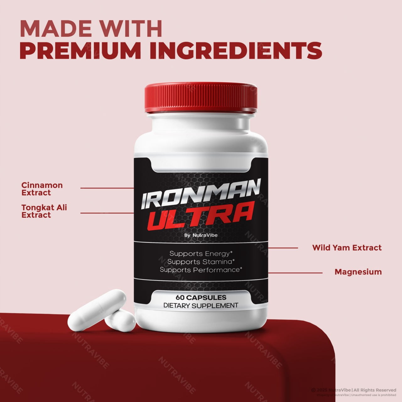 (2 Pack) Iron Man Ultra Supplement, The Ultimate Performance Formula, Ironman Ultra Capsules, All Natural Daily Nutrition for Health and Fitness, IronmanUltra Pills Reviews (120 Capsules)