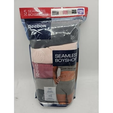 Reebok Women's Boy Shorts Underwear - 5 Pack Stretch Performance Boyshort Panties Size XX-Large