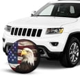 thumbnail image 2 of KAKALAD Bald Bird With American Flag 02 Spare Tire Cover Universal Vehicle Accessories Buckle Car Tools 17”in, 2 of 6