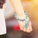 thumbnail image 2 of Llavero pulsera silicona llavero muñequera con borla de cuero llavero pulsera silicona con cuentas para mujeres niñas blanco rosa azul verde, 2 of 2