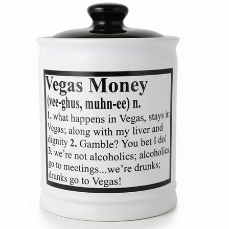 Cottage Creek Las Vegas Money Ceramic Piggy Bank & Money Jar