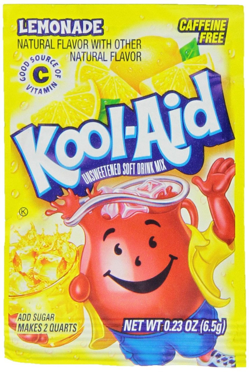 192 PACKS KoolAid Lemonade Unsweetened Soft Drink Mix, 0.23Ounce