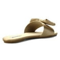 thumbnail image 3 of Cape Robbin Sadie-2 Nude Gold Satin Bow Comfortable Slides Mules Flat Sandals (7.5), 3 of 7