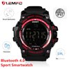 LEMFO EX16 Smart Watch Sports Bluetoot h 4.0 Waterproof Wristband Stopwatch IP67 Waterproof 5ATM Smartwatch + SMS/Call Notify/ Pedometer/Smart Alarm + 1 Year Battery (Fashion Red)