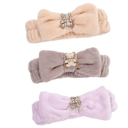 

Microfiber Bowtie Headbands Facial Makeup Headband Cosmetic Bowknot Hairlace Wash Spa Yoga Sports Shower Adjustable Elastic Hair Band for Girls and Women