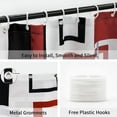 thumbnail image 5 of Red Shower Curtain, Mid Century Modern Geometric Shower Curtain Set, Abstract Red Black Grey Square White Backdrop Waterproof Fabric Shower Curtain for Bathroom Decor, 72 x 72, 5 of 6